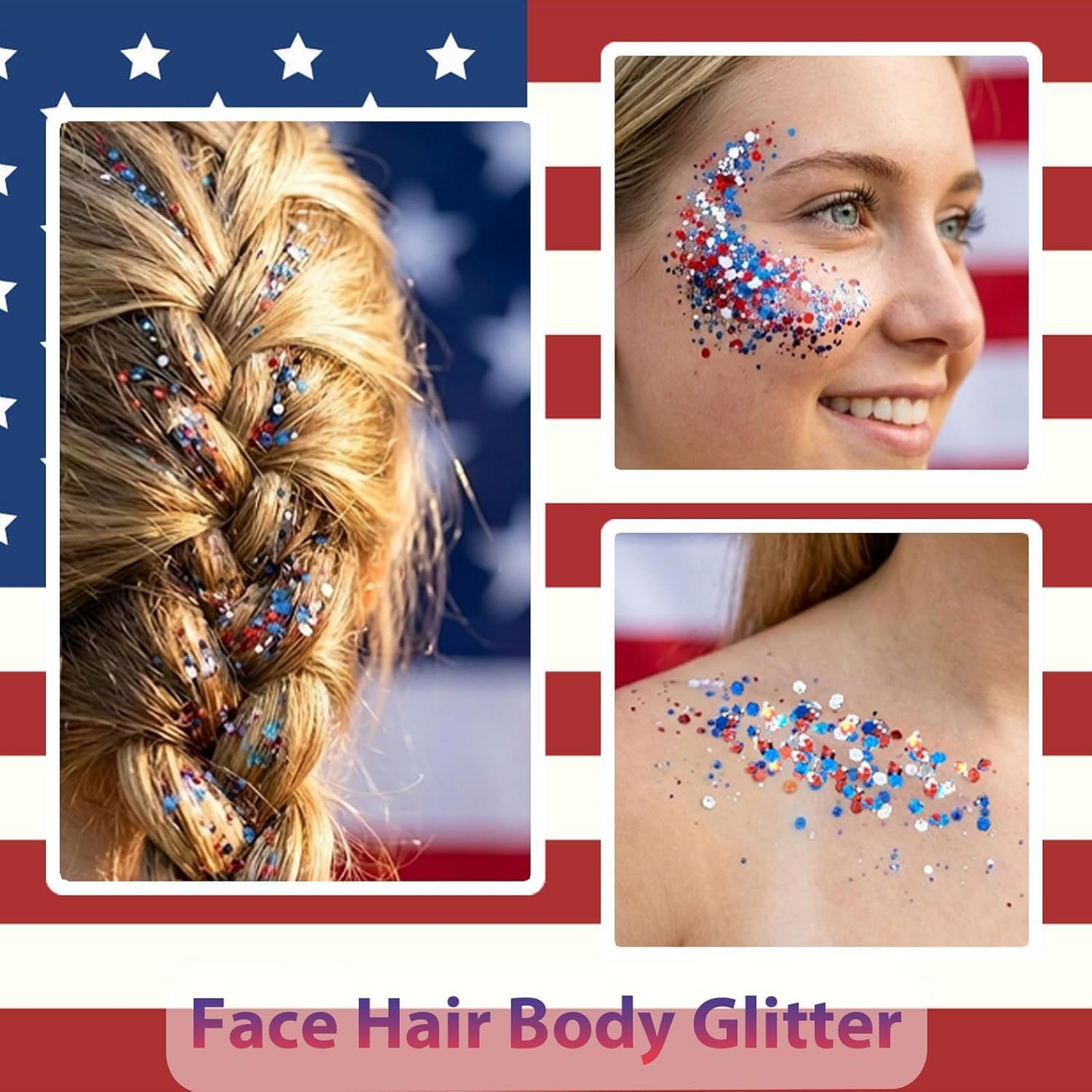 Kiddora 4th of July Glitter – 35g Hair & Body Stick